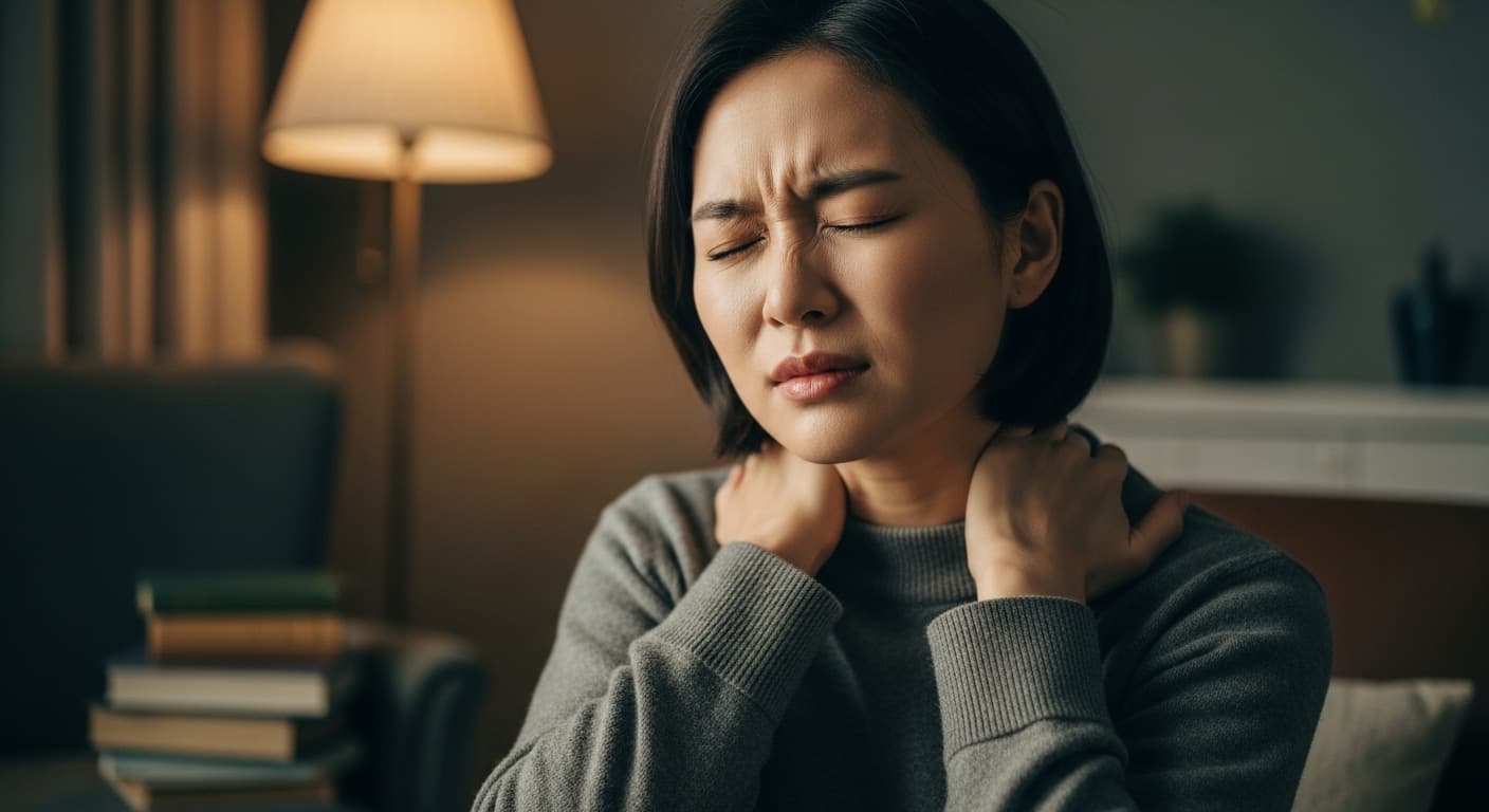 뒷목이 뻣뻣하고 어깨가 무너질 듯한 통증