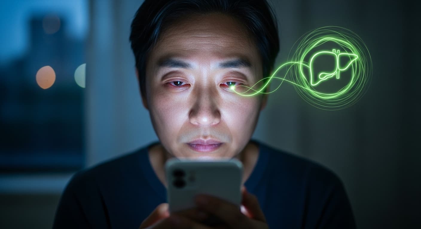 스마트폰 달고 사는 당신! 디지털 눈 피로, 간 때문이야?