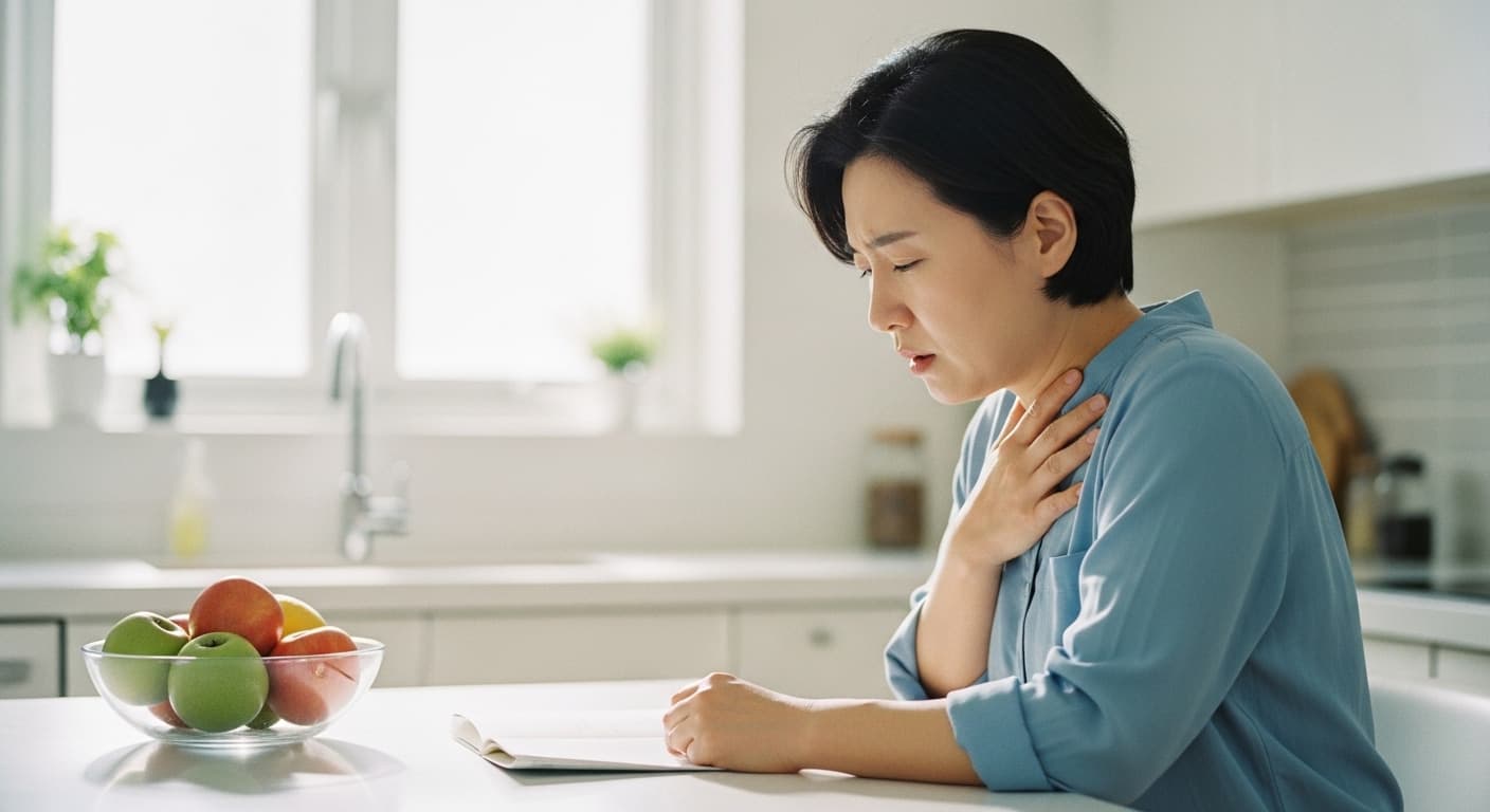 목 이물감과 기침, 위산 때문? 역류성 식도염이 부르는 '마른 기침'의 진실